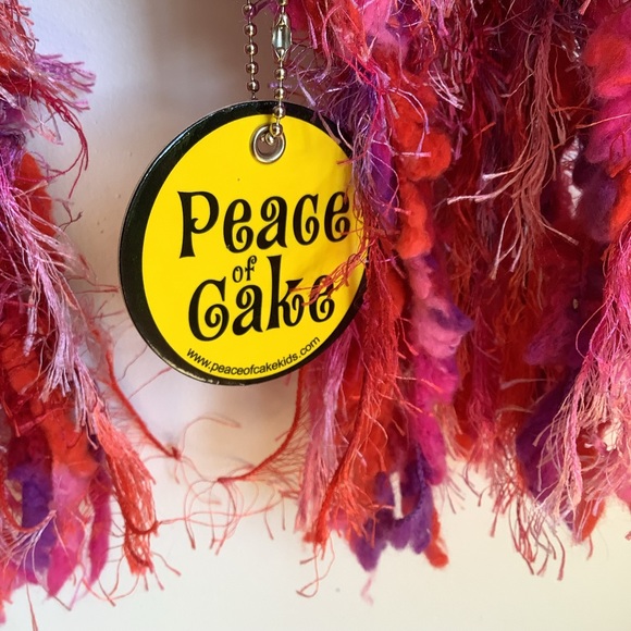 Peace of Cake fuzzy bright scarf NWT - Picture 5 of 5